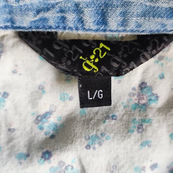 g:21 jean shirt women's size L hard wash denim blue - Picture 5 of 8